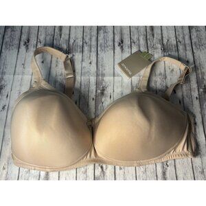 NEW Amoena Lara SB Bra 42C Mastectomy Pockets Nude Satin Wire Free 0674